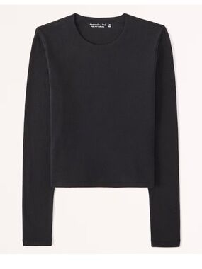 Abercrombie & Fitch Black Long-Sleeve Crewneck Top